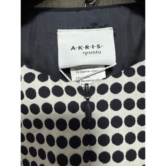 Akris Punto Patterned Sleeveless Midaxi Dress Size 8 Dots Navy NWT $1190 - Picture 11 of 16